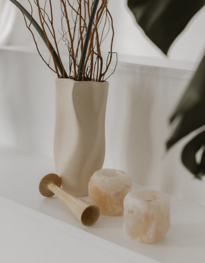 Vase, Salzsteine und Pinard-Rohr